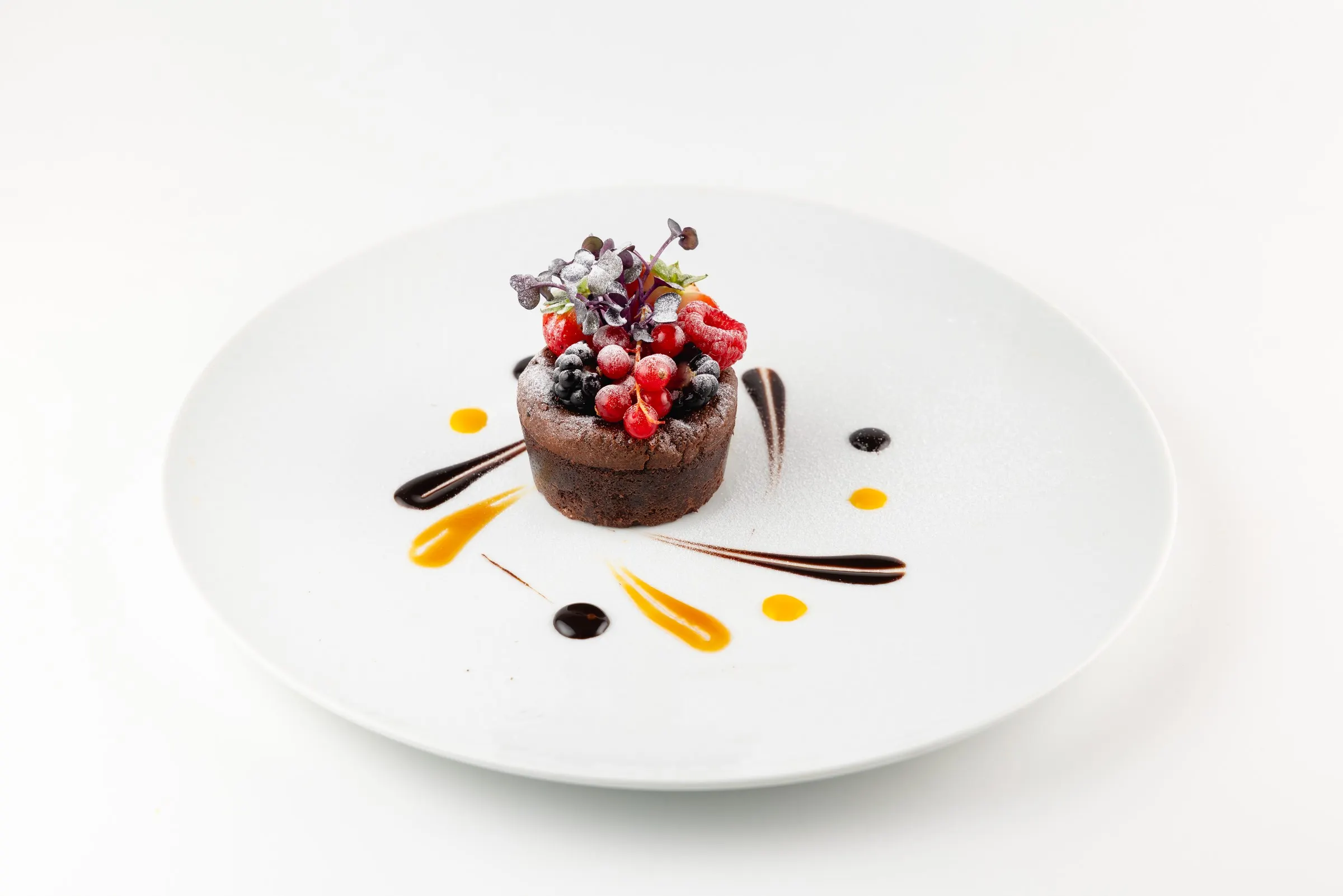 Schokotörtchen mit Früchten